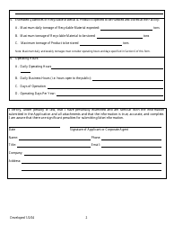Beneficial Use Determination Application - Delaware, Page 2