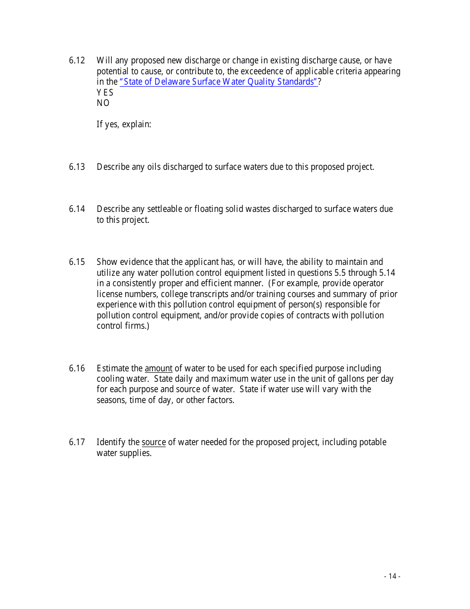 Application for a Coastal Zone Act Permit - Delaware, Page 14