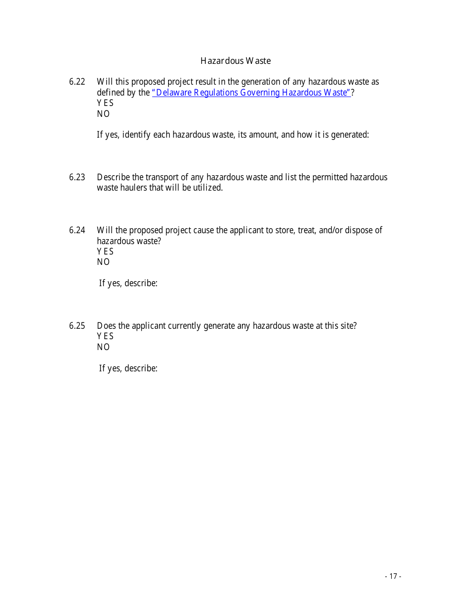Application for a Coastal Zone Act Permit - Delaware, Page 17