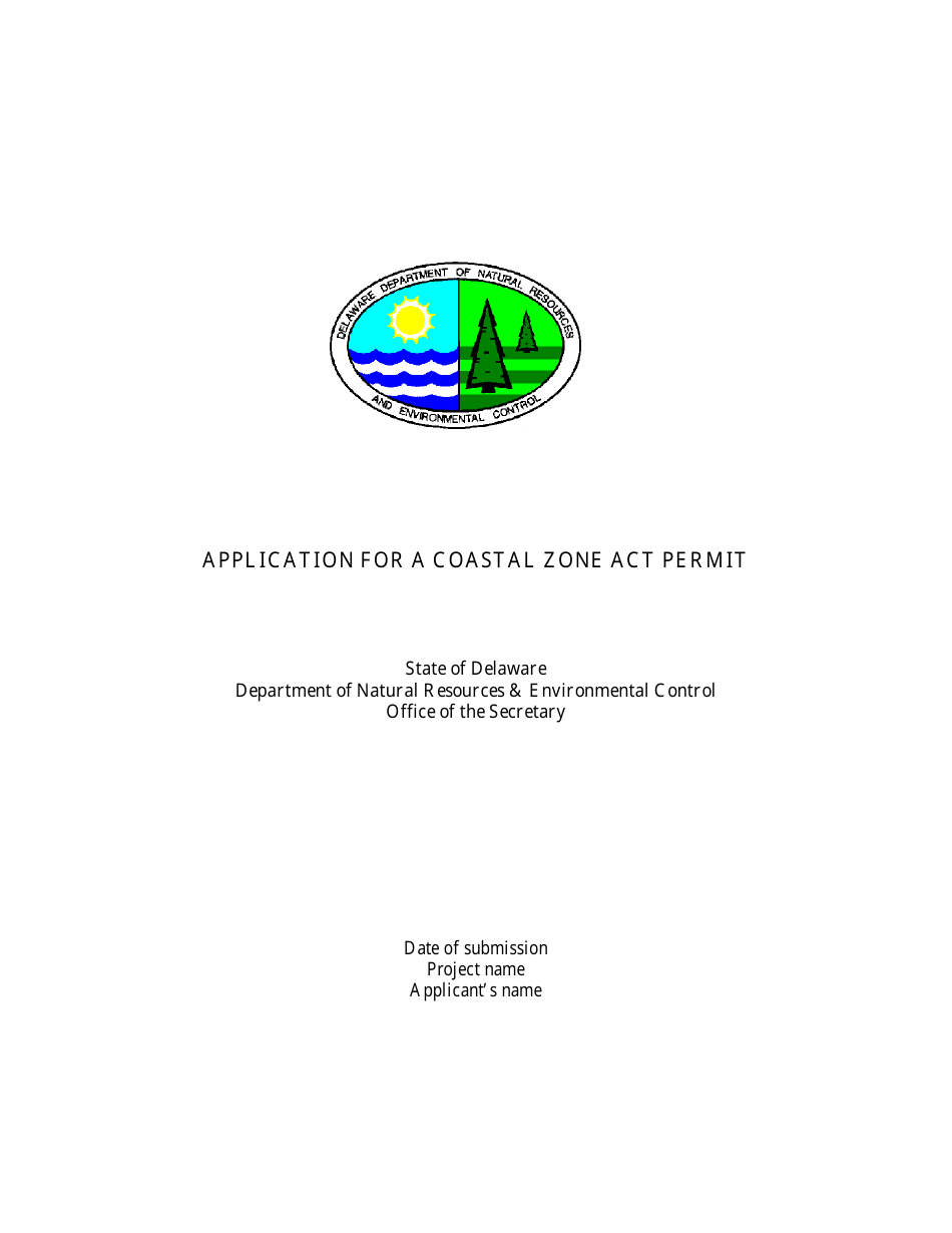 Application for a Coastal Zone Act Permit - Delaware, Page 1