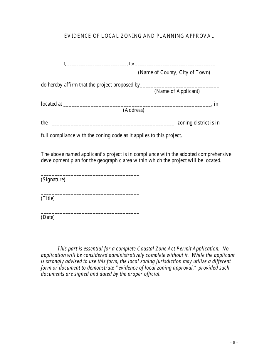 Application for a Coastal Zone Act Permit - Delaware, Page 8