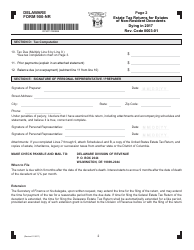 Form 900-NR Estate Tax Returns for Estates of Non-resident Decedents Dying in 2017 - Delaware, Page 2