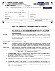 Form 200-ES-5E Request for Extension - Delaware Estimated Income Tax Return for Individuals - Delaware