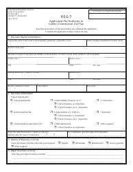 Form REG-7 &quot;Application for Authority to Collect Connecticut Use Tax&quot; - Connecticut