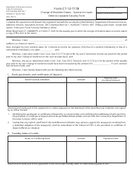 Form CT-12-717B Change of Resident Status - Special Accruals Other Acceptable Security Form - Connecticut