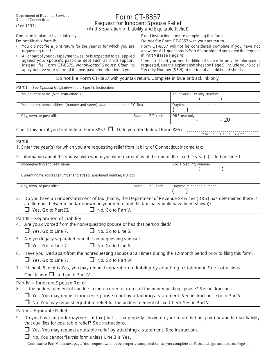 Form CT-8857 - Fill Out, Sign Online and Download Printable PDF ...