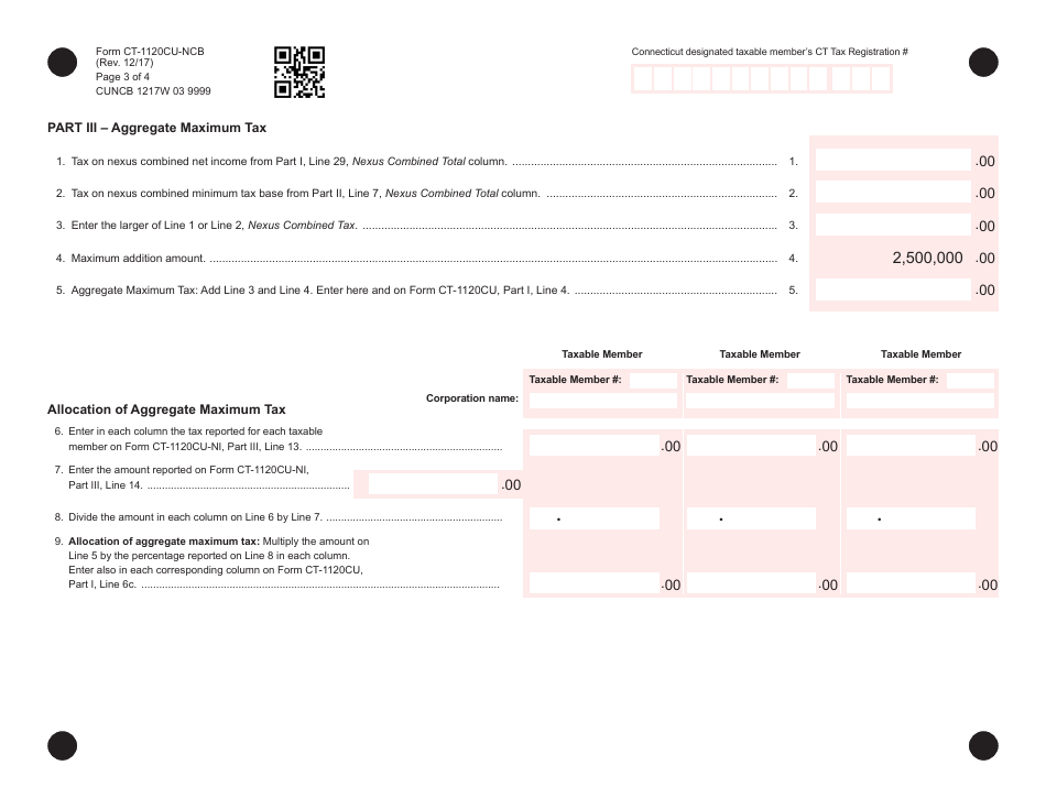 Form Ct 1120cu Ncb Fill Out Sign Online And Download Printable Pdf Connecticut Templateroller 0994