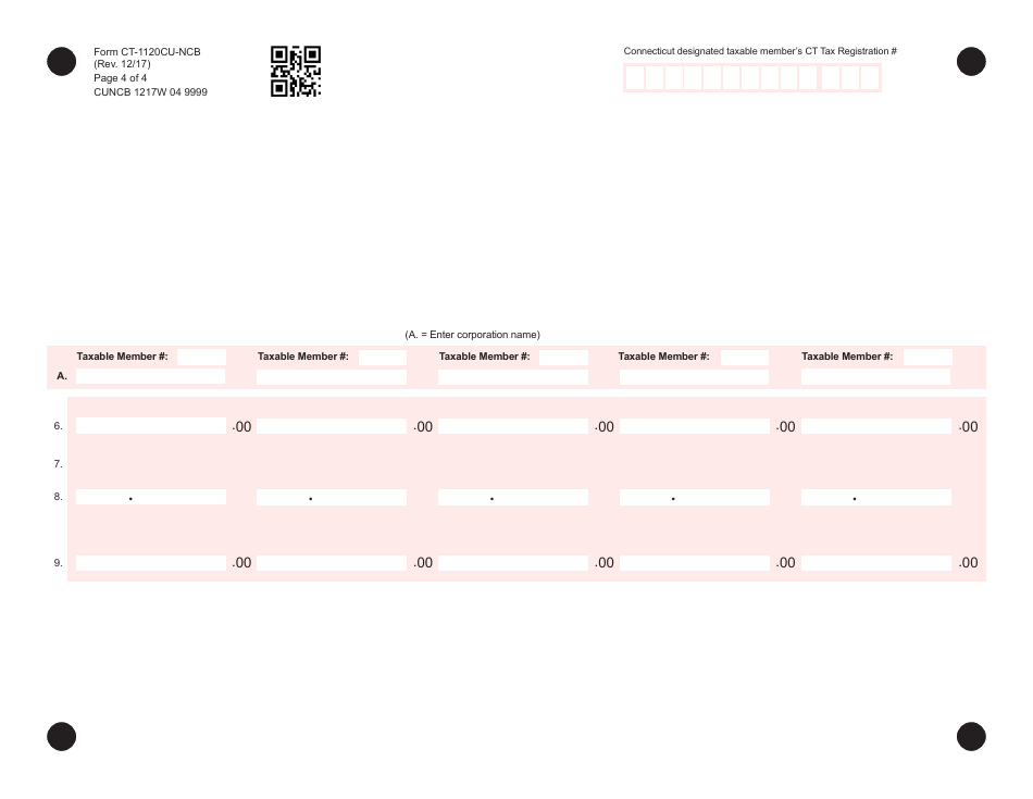 Form CT-1120CU-NCB Nexus Combined Base Tax Calculation - Connecticut, Page 4