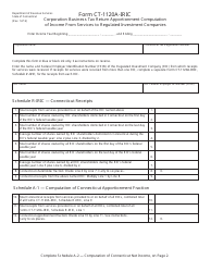 Document preview: Form CT-1120A-IRIC Corporation Business Tax Return Apportionment Computation of Income From Services to Regulated Investment Companies - Connecticut