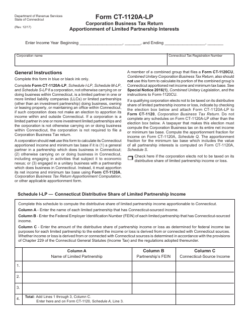 Form CT-1120A-LP  Printable Pdf