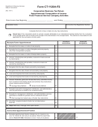 Document preview: Form CT-1120A-FS Corporation Business Tax Return - Apportionment Computation of Income From Financial Service Company Activities - Connecticut