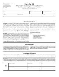 Form AU-526 &quot;Sales and Use Tax Refund Application for Purchases Made Under the '&quot;buy Connecticut'&quot; Provision&quot; - Connecticut
