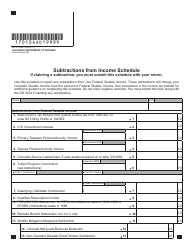 Form DR0104AD Subtractions From Income Schedule - Colorado