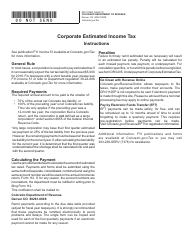 Form DR0112EP Corporate Estimated Income Tax - Colorado