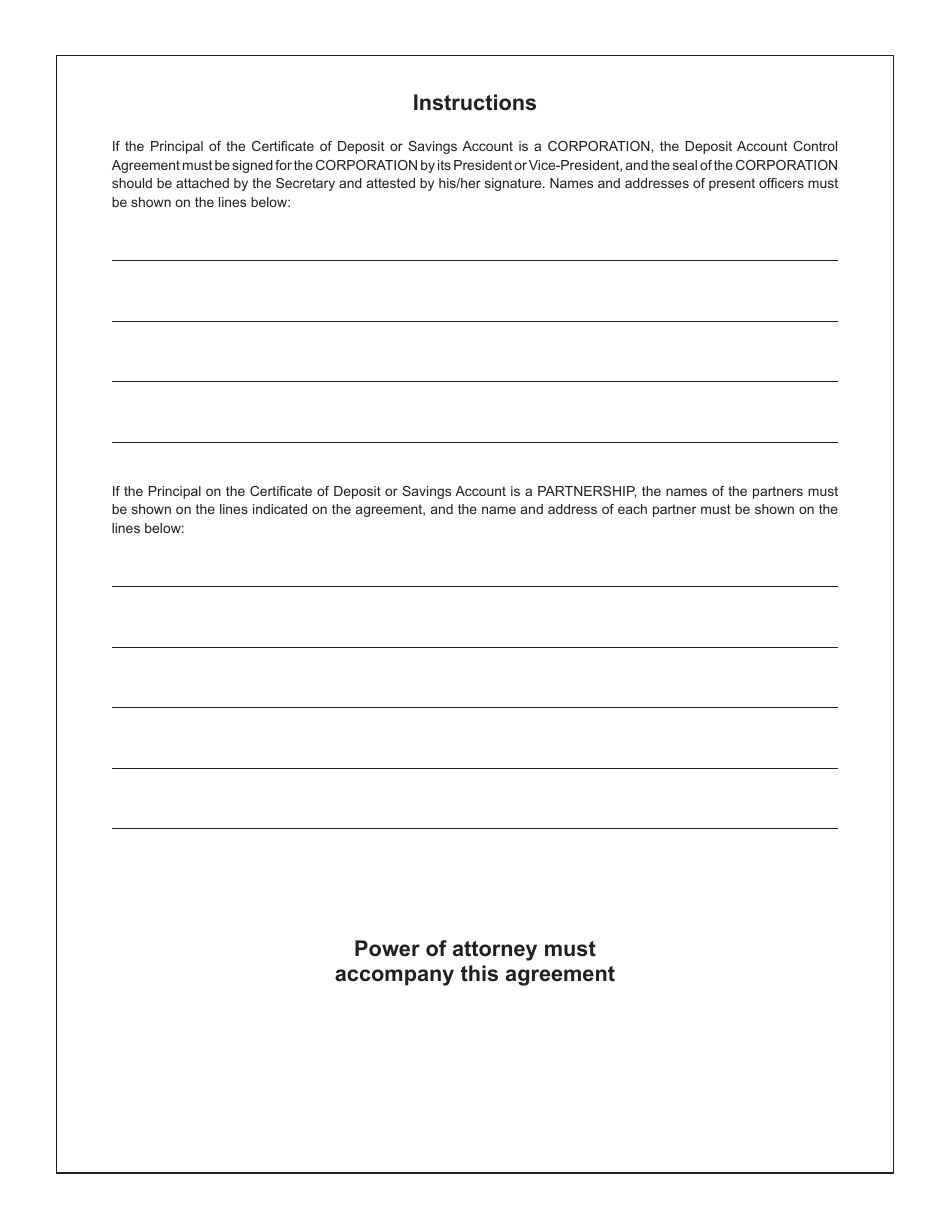 Form DR7067 Deposit Account Control Agreement - Colorado, Page 2