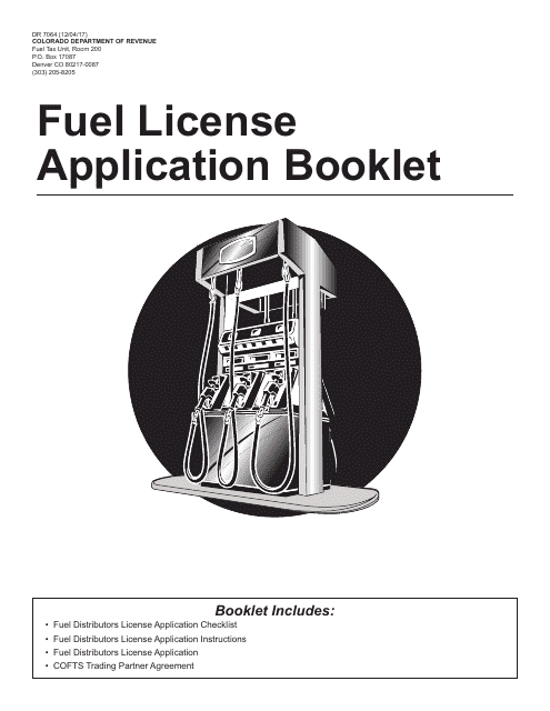 Form DR7064 Fuel License Application Booklet - Colorado