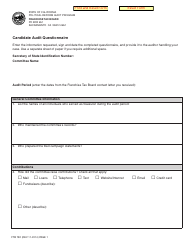 Form FTB782 &quot;Candidate Audit Questionnaire&quot; - California