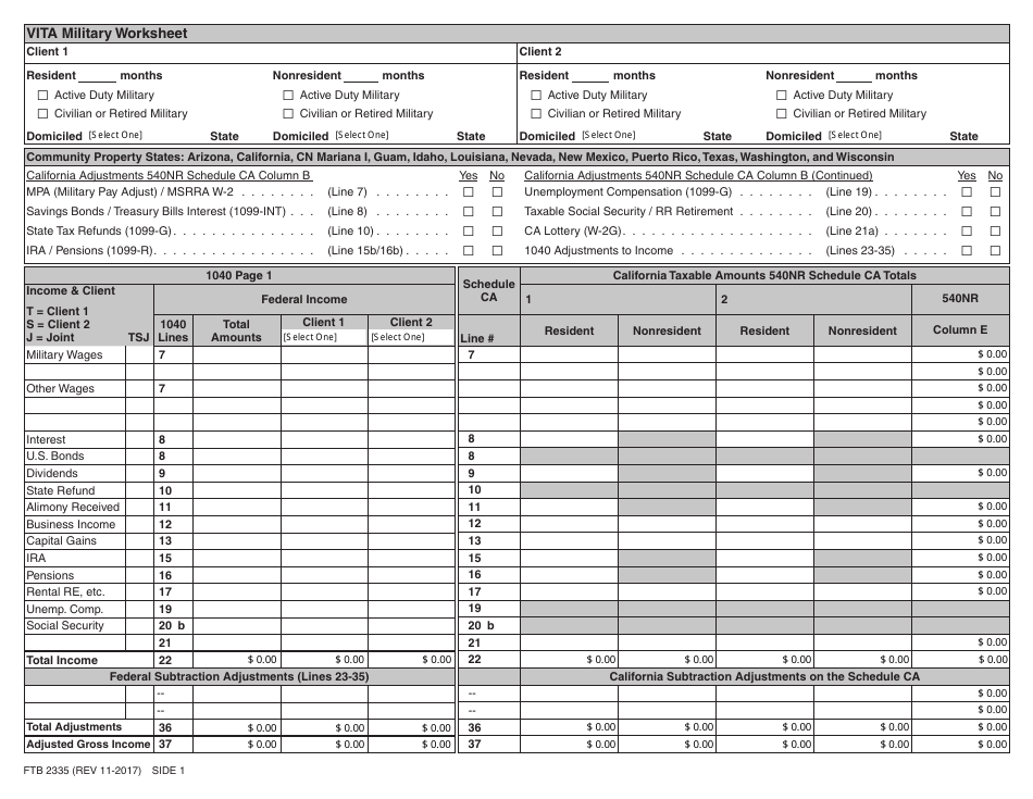 Form FTB2335 - Fill Out, Sign Online and Download Fillable PDF ...