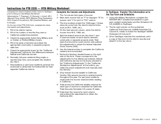 Form FTB2335 Vita Military Worksheet - California, Page 2
