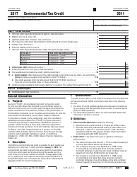 Form FTB3511 Environmental Tax Credit - California