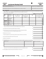 Document preview: Form FTB3521 Low-Income Housing Credit - California