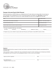 Form FTB3705 Taxpayer Advocate Equity Relief Request - California