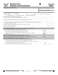 Form FTB3805Z Enterprise Zone Deduction and Credit Summary - California