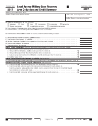 Document preview: Form FTB3807 Local Agency Military Base Recovery Area Deduction and Credit Summary - California, 2017