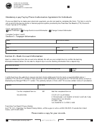 Document preview: Form FTB4073 Mandatory E-Pay Pay-By-Phone Authorization Agreement for Individuals - California