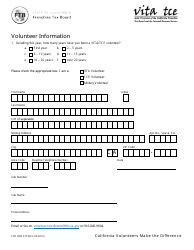 Document preview: Form FTB7885 PIT Volunteer Information - California