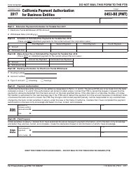 Document preview: Form FTB8453-BE (PMT) California Payment Authorization for Business Entities - California