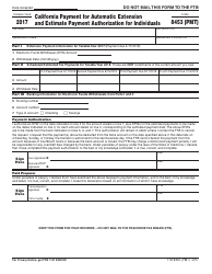 Document preview: Form FTB8453 (PMT) California Payment for Automatic Extension and Estimate Payment Authorization for Individuals - California