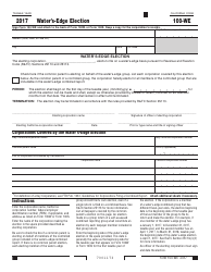 Document preview: Form 100-WE Water's-Edge Election - California