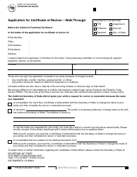 Document preview: Form FTB3557 A BC Application for Certificate of Revivor - Walk Through - California