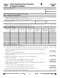 Document preview: Form FTB3725 Assets Transferred From Corporation to Insurance Company - California