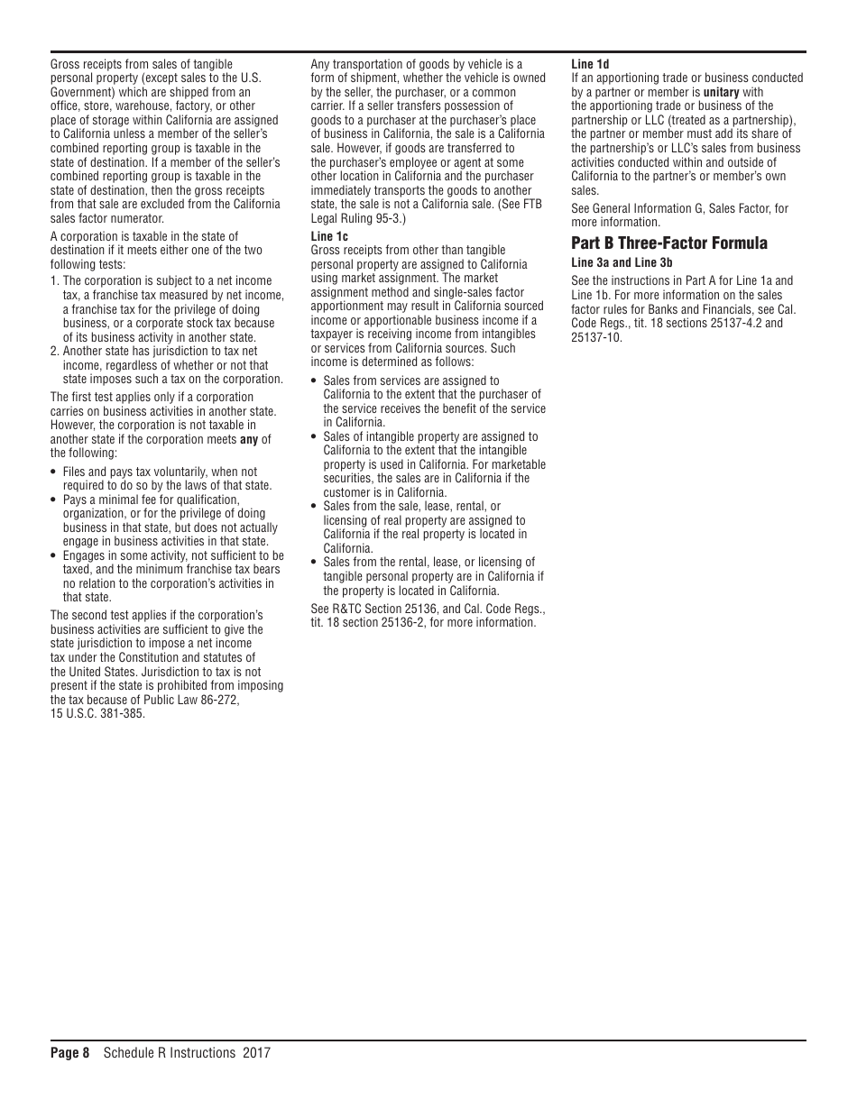 Download Instructions for Form R Apportionment and Allocation of