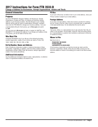 Document preview: Instructions for Form FTB3533-B Change of Address for Businesses, Exempt Organizations, Estates and Trusts - California