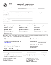 State Form 50110 (EFT-1) Authorization Agreement Form for Electronic Funds Transfer - Indiana