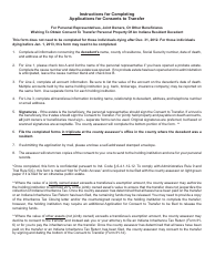 State Form 48839 (IH-14) Application for Consent to Transfer - Indiana, Page 2