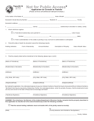 Document preview: State Form 48839 (IH-14) Application for Consent to Transfer - Indiana