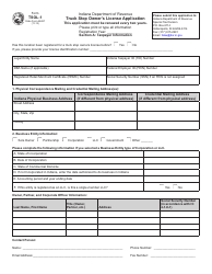 Document preview: State Form 55497 (TSOL-1) Truck Stop Owner's License Application - Indiana