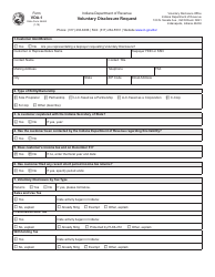 Document preview: State Form 56462 (VDA-1) Voluntary Disclosure Request - Indiana