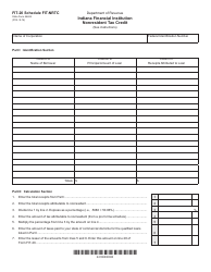 Form FIT-20 Schedule FIT-NRTC &quot;Indiana Financial Institution Nonresident Tax Credit&quot; - Indiana