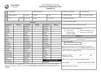 State Form 55662 (FRP-B) Schedule B International Registration Plan - Indiana