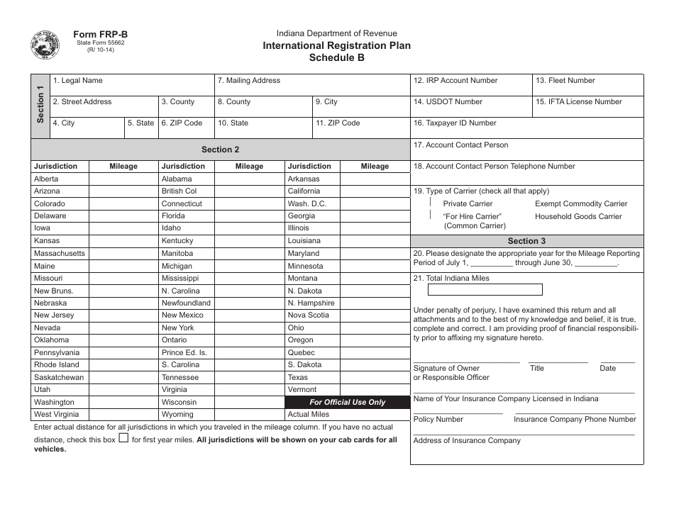 State Form 55662 (FRP-B) Schedule B - Fill Out, Sign Online And ...