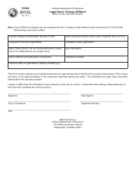 State Form 50861 (MCS-NC) Legal Name Change Affidavit - Indiana