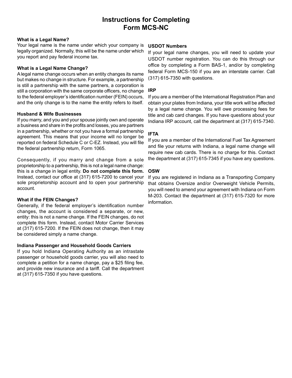 State Form 50861 (MCS-NC) Legal Name Change Affidavit - Indiana, Page 2