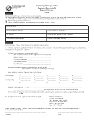 Document preview: State Form 51481 (M-233IC) Oversize/Overweight Inquiry/Change Form - Indiana