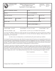 State Form 49061 (M-233DR) Annual Mobile Home Rig Dealer's Permit Application - Indiana