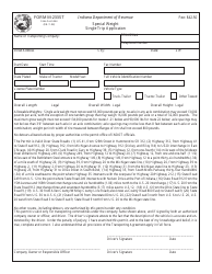 Document preview: State Form 944 (M-233ST) Special Weight Single Trip Applicaton - Indiana